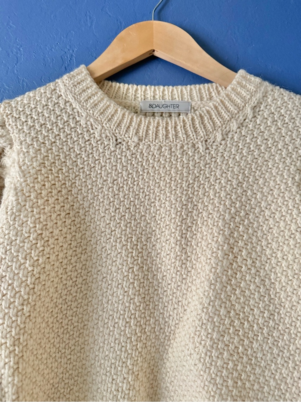 &Daughter Crewneck Chunky Wool Sweater - Small - Picture 5 of 11